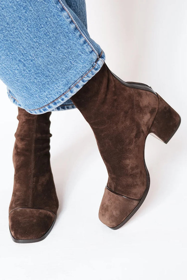 Kissha - Square Toe Heeled Boots