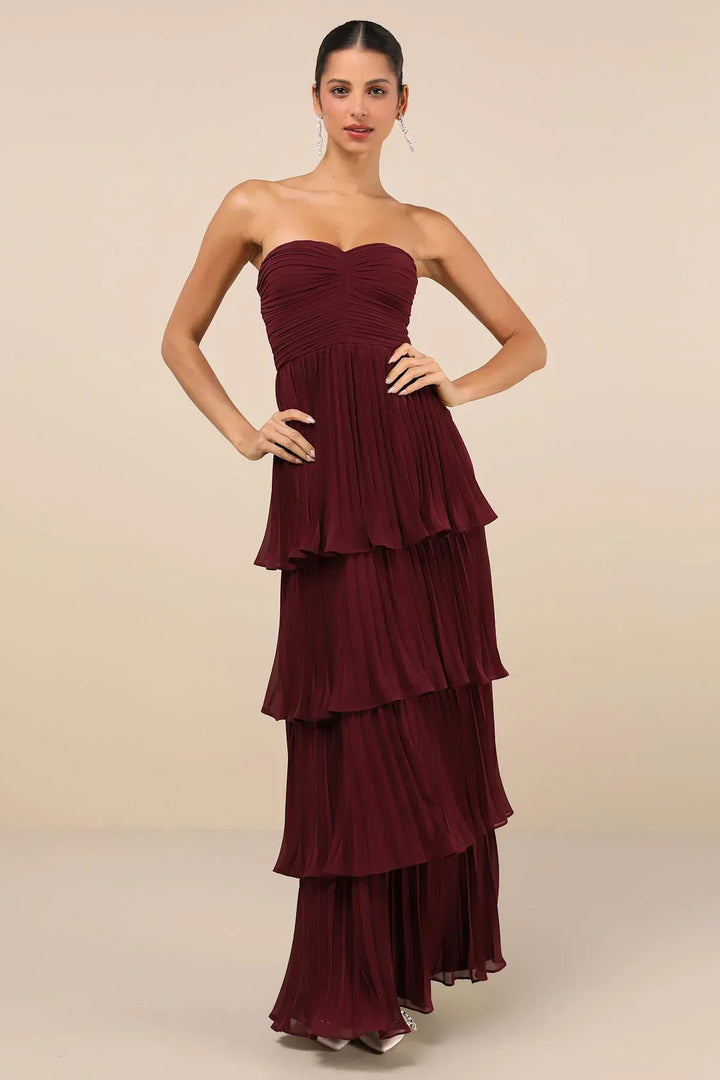 Celesty – Ruffled Pleated Dress