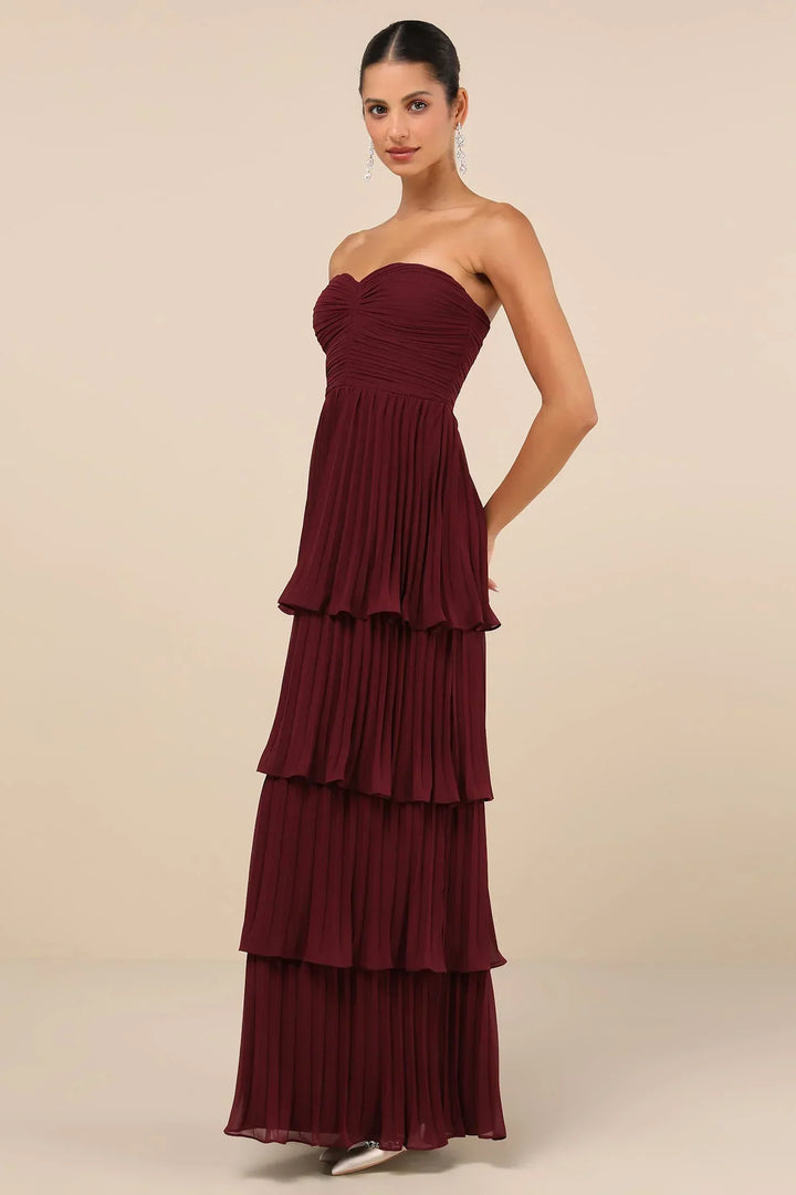 Celesty – Ruffled Pleated Dress
