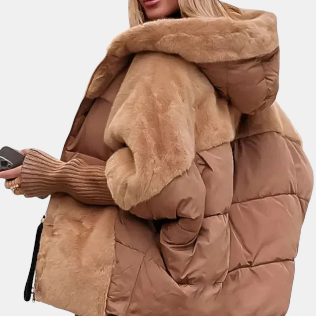 NOA - Oversized Hooded Patchwork Puffer Jacket