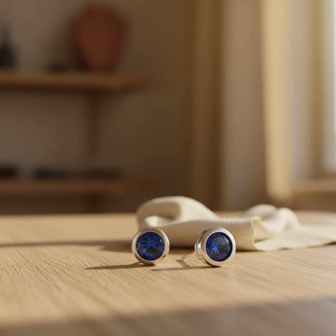 Sherra - Bezel Stud Earrings