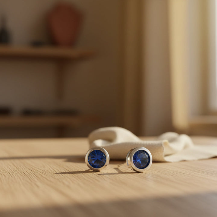 Sherra - Bezel Stud Earrings
