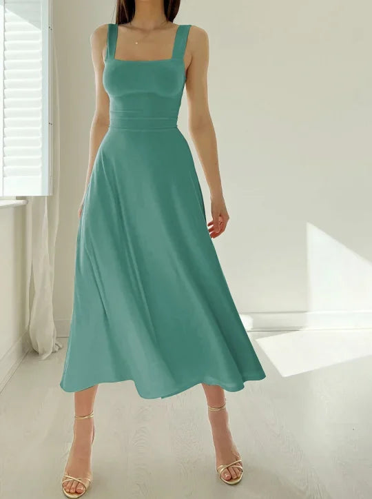 Celianne - Elegant Square Neck Dress