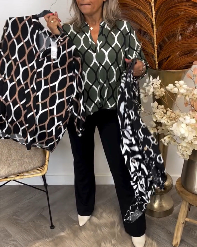 Oriana - Geometric Chic Blouse