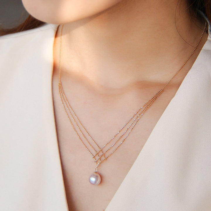 Japanese Akoya Pearl Lace Necklace