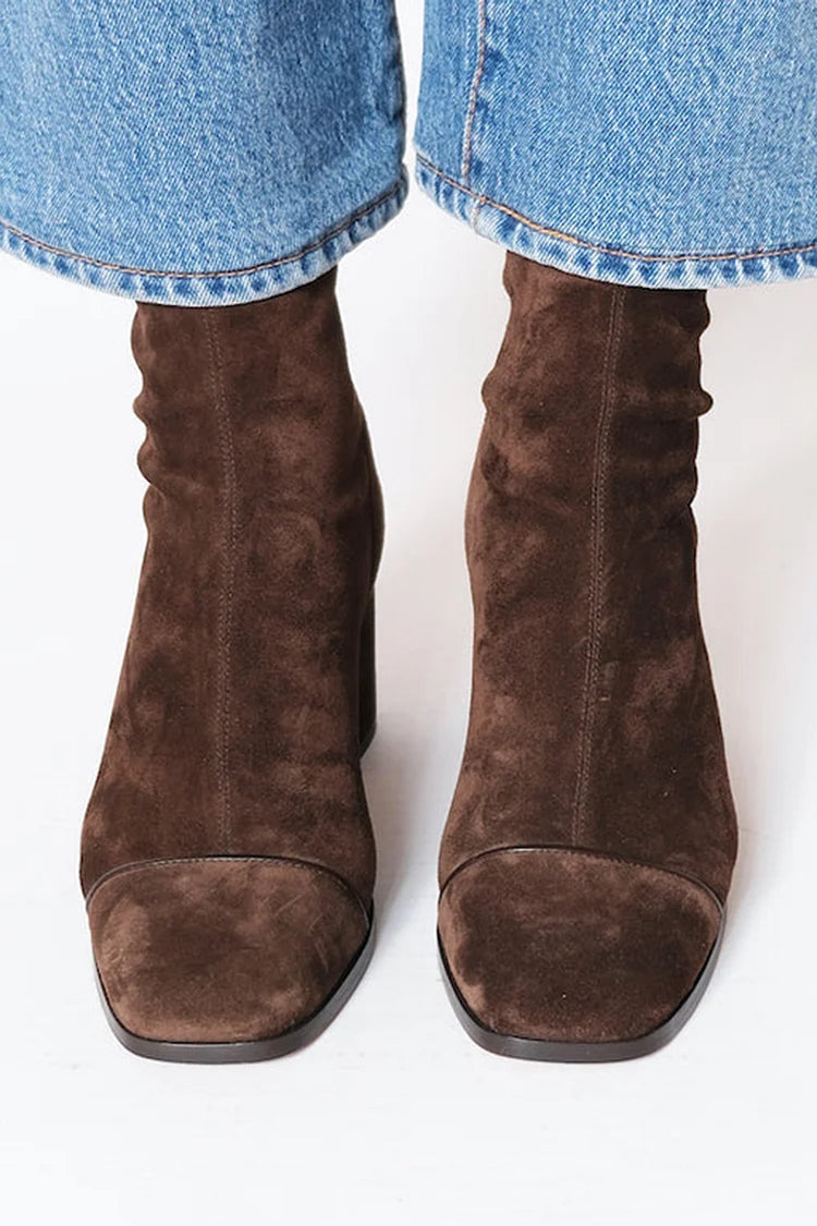 Kissha - Square Toe Heeled Boots