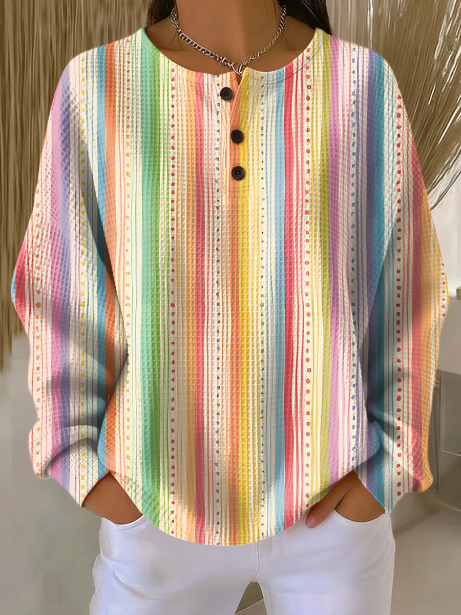 Estelle - Striped Printed Sweater