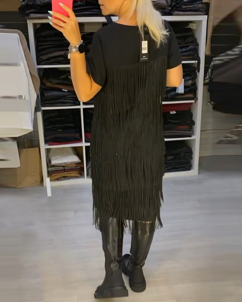Marisela - Modern Fringe Dress