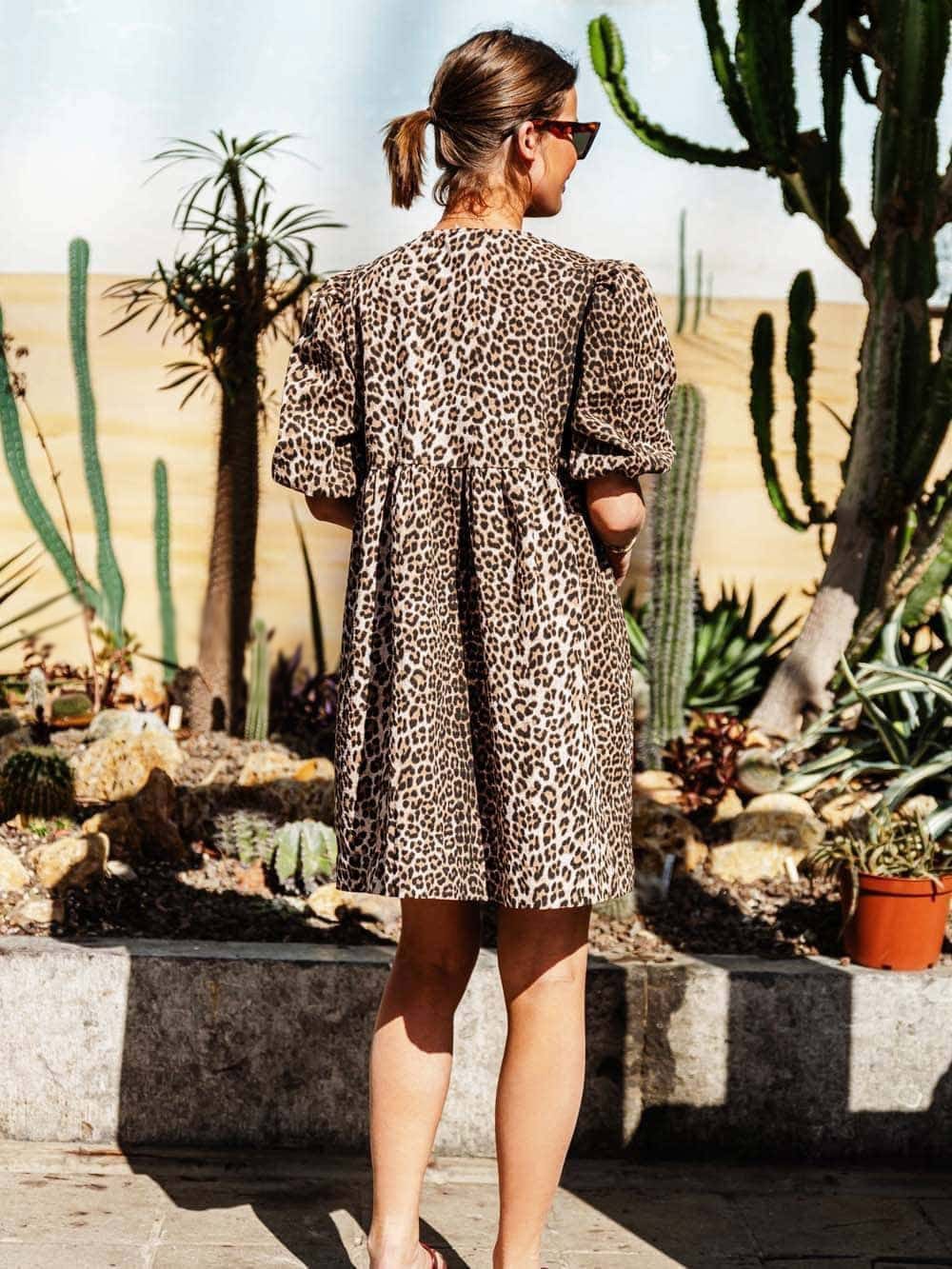 Camara - Leopard Lace-Up Dress
