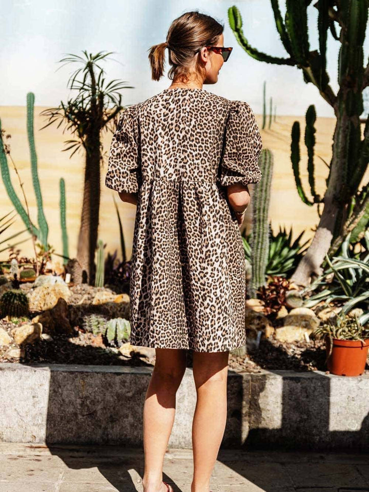 Camara - Leopard Lace-Up Dress