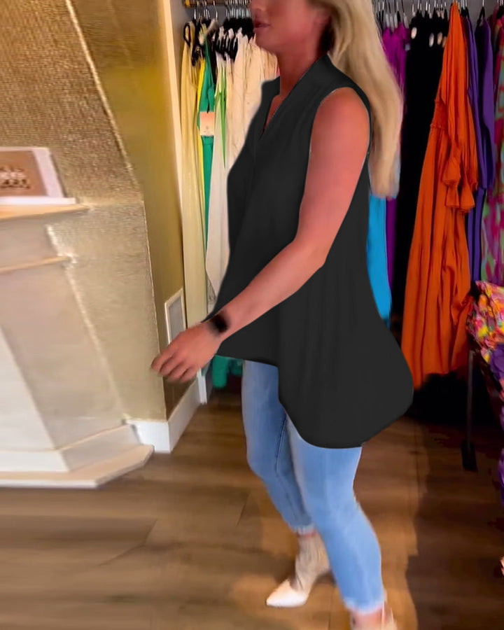 Calyx - Elegant V-neck Top