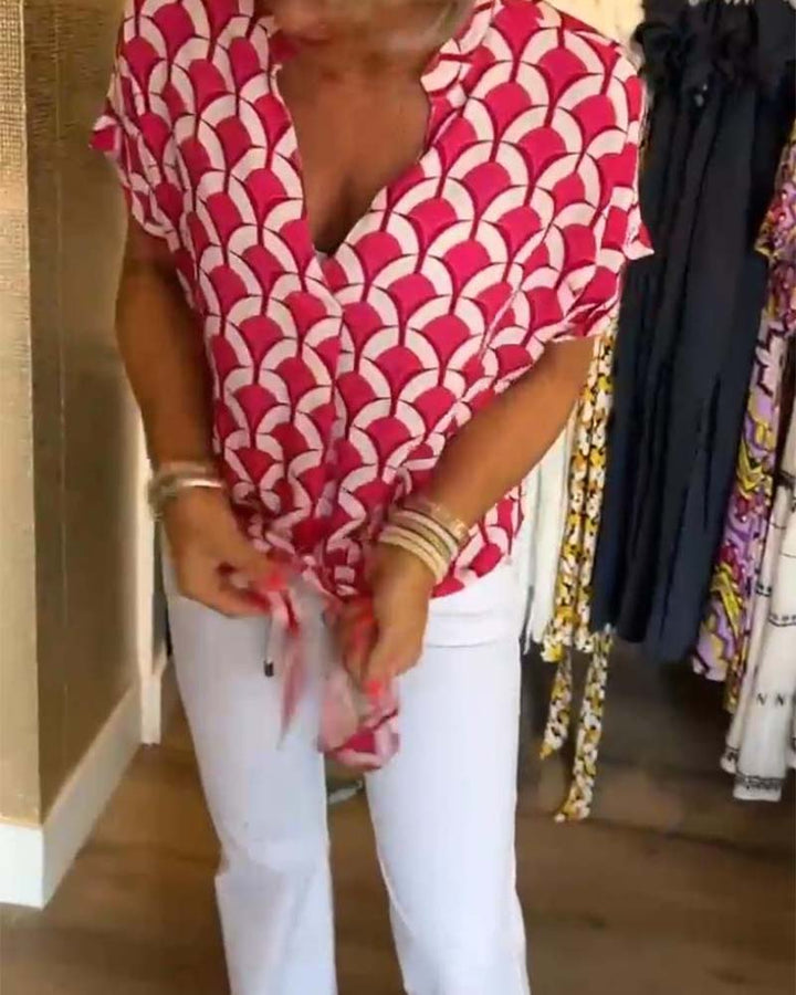 Zarae - Geometric Print Top