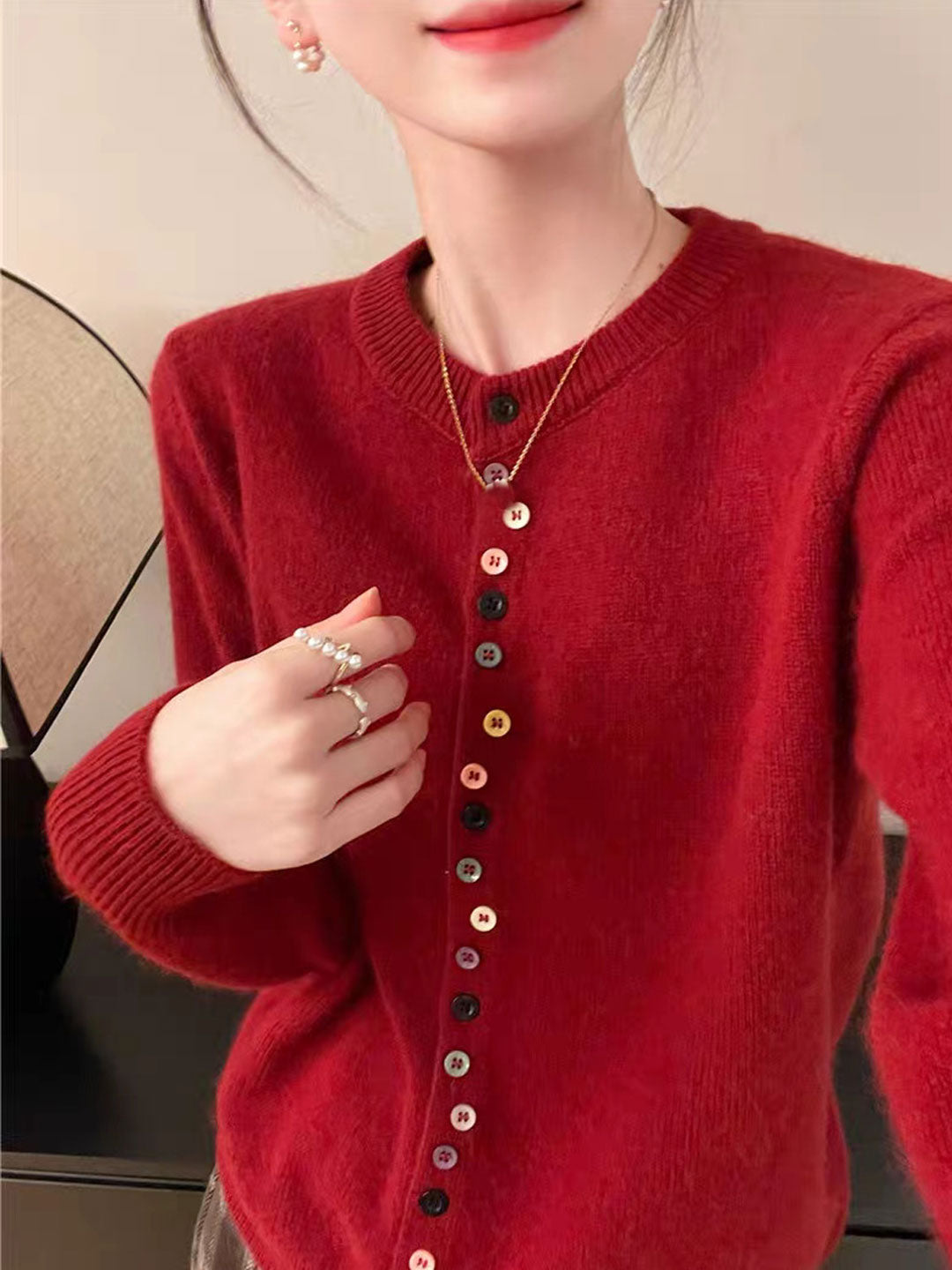Avina - Playful Buttons Sweater