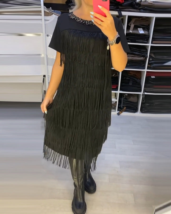 Marisela - Modern Fringe Dress
