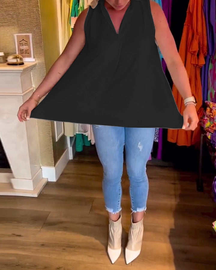 Calyx - Elegant V-neck Top