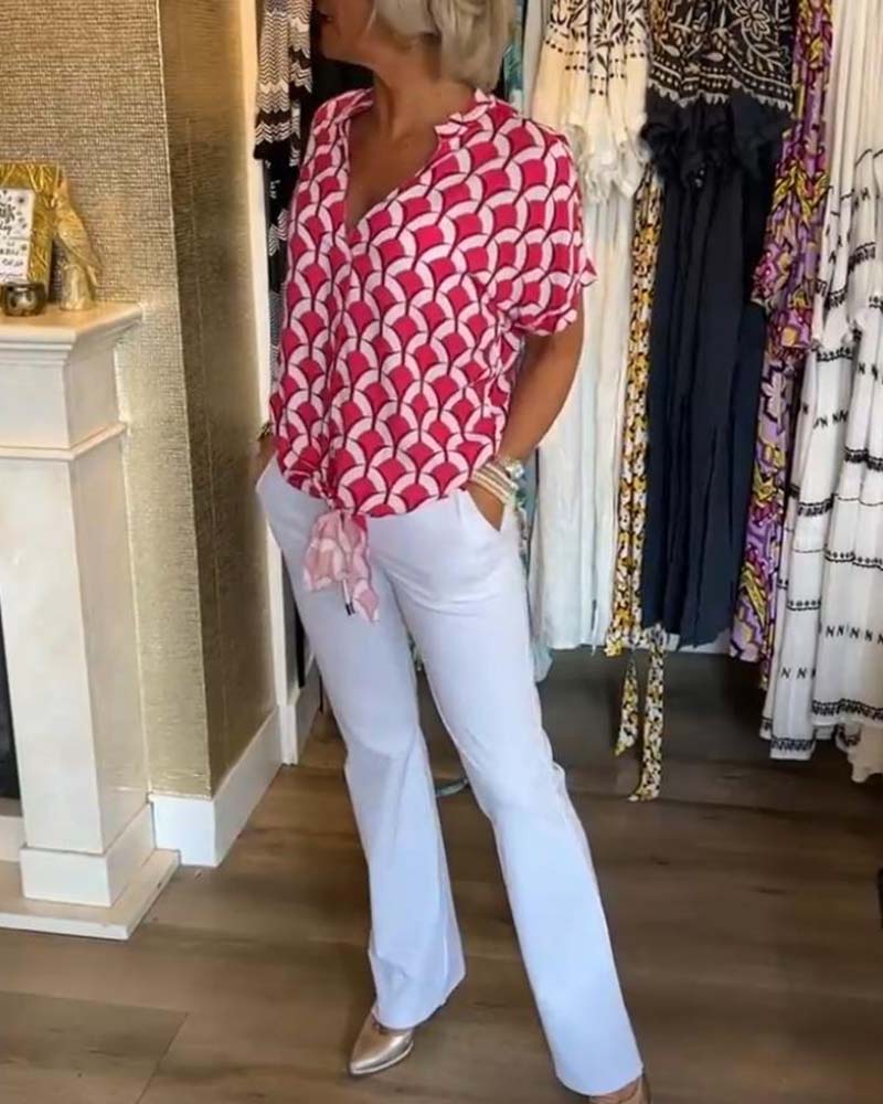 Zarae - Geometric Print Top