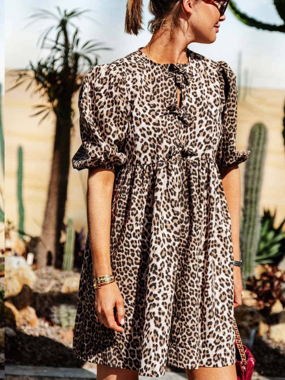 Camara - Leopard Lace-Up Dress