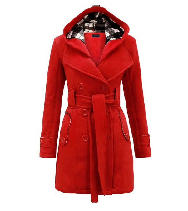 Melrose - Elegant Belted Hooded Coat