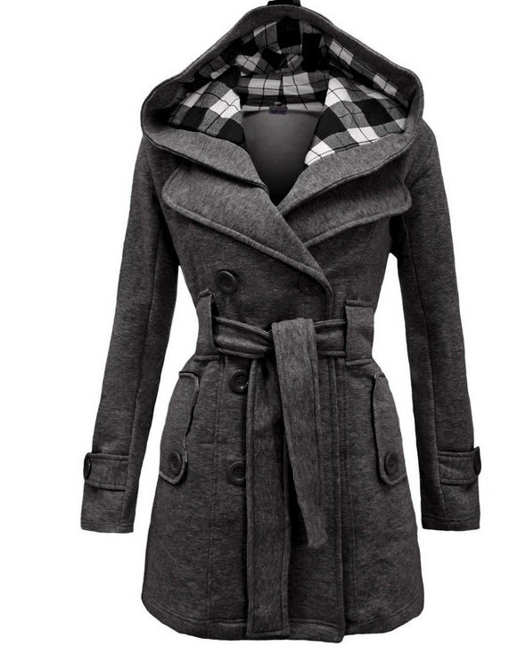 Melrose - Elegant Belted Hooded Coat