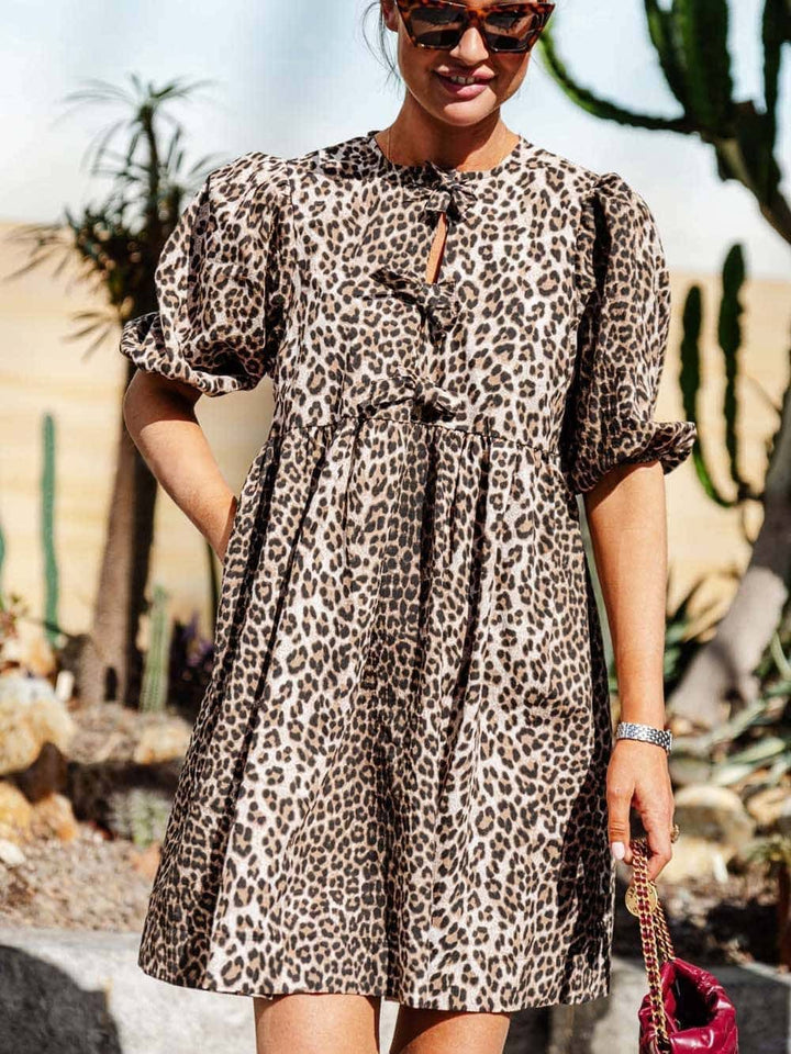 Camara - Leopard Lace-Up Dress