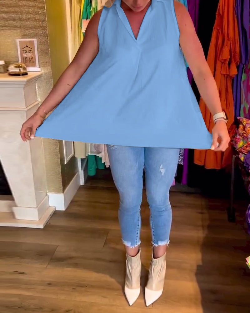 Calyx - Elegant V-neck Top