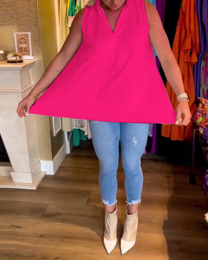 Calyx - Elegant V-neck Top