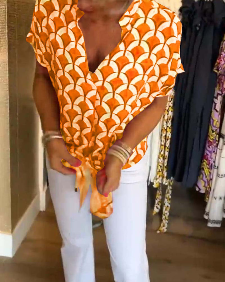 Zarae - Geometric Print Top