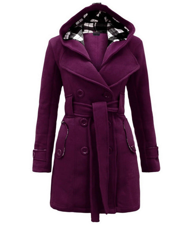 Melrose - Elegant Belted Hooded Coat