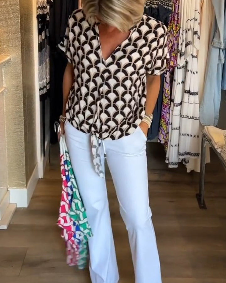 Zarae - Geometric Print Top