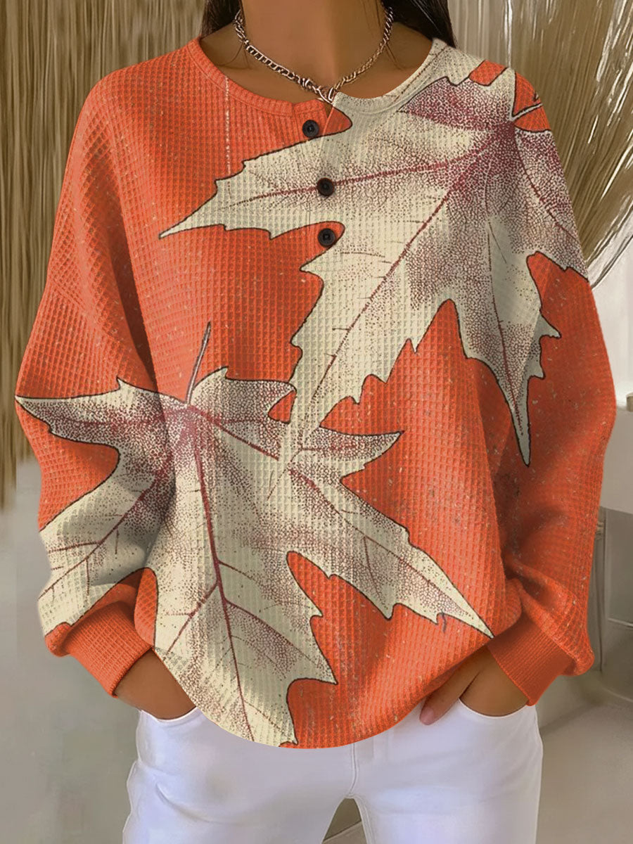 Marigold - Leaf Printed Sweater