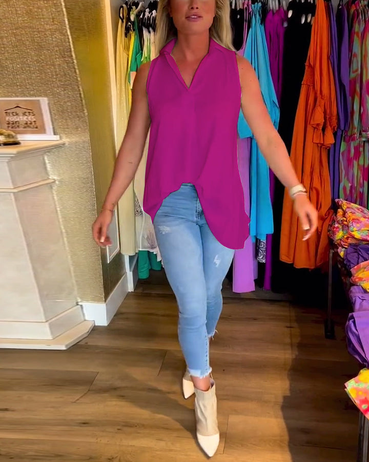 Calyx - Elegant V-neck Top