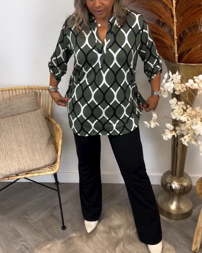 Oriana - Geometric Chic Blouse