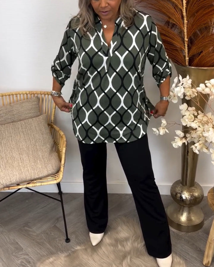 Oriana - Geometric Chic Blouse