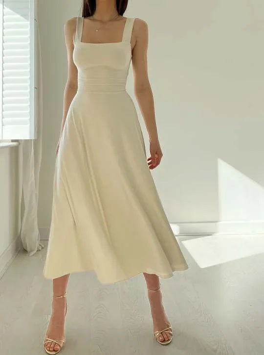 Celianne - Elegant Square Neck Dress
