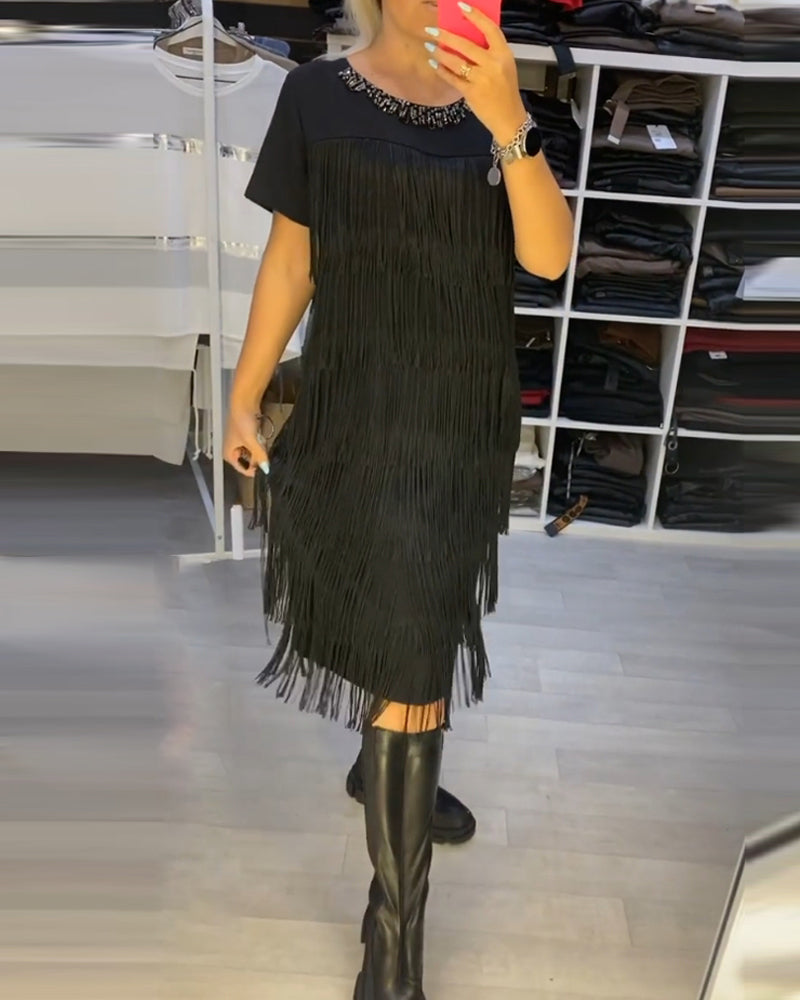 Marisela - Modern Fringe Dress