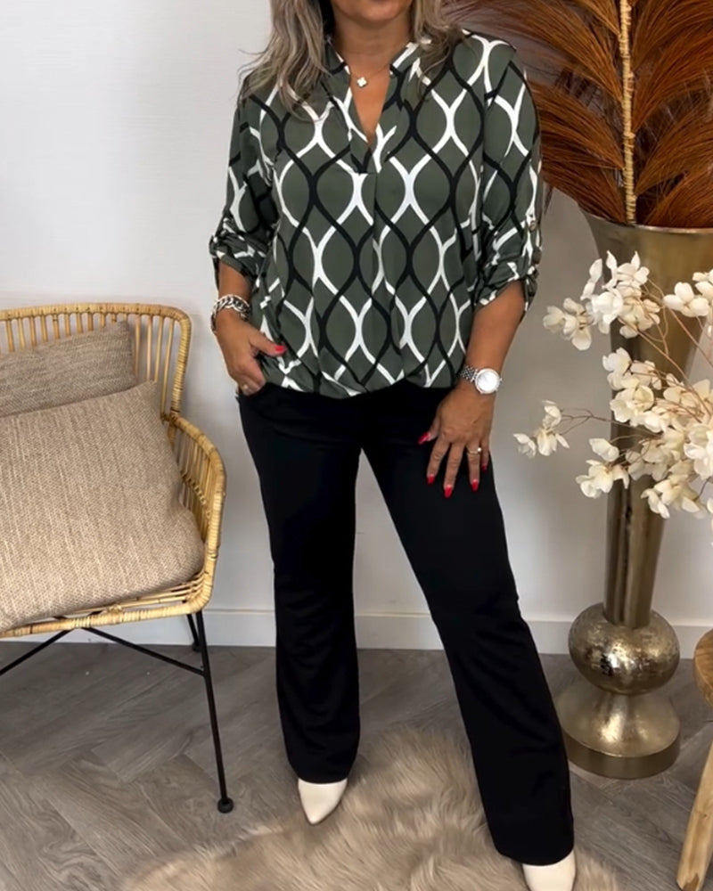 Oriana - Geometric Chic Blouse