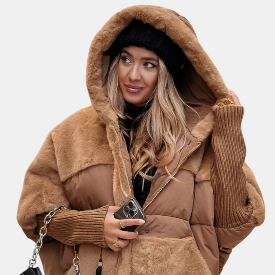 NOA - Oversized Hooded Patchwork Puffer Jacket