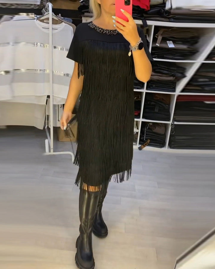 Marisela - Modern Fringe Dress
