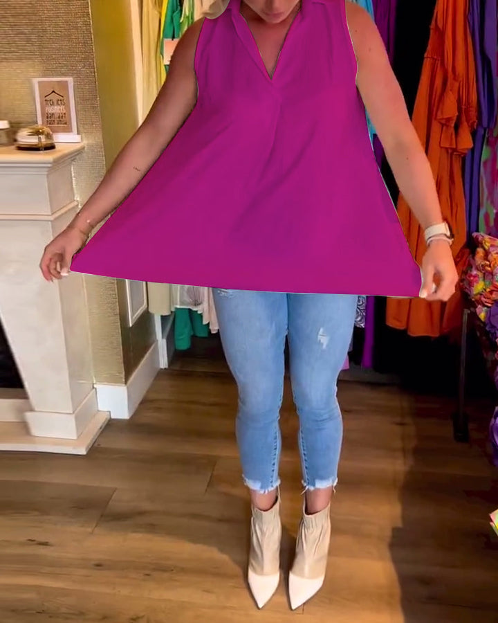 Calyx - Elegant V-neck Top