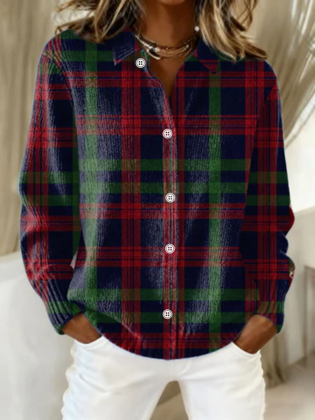 Bridget - Timeless Plaid Blouse