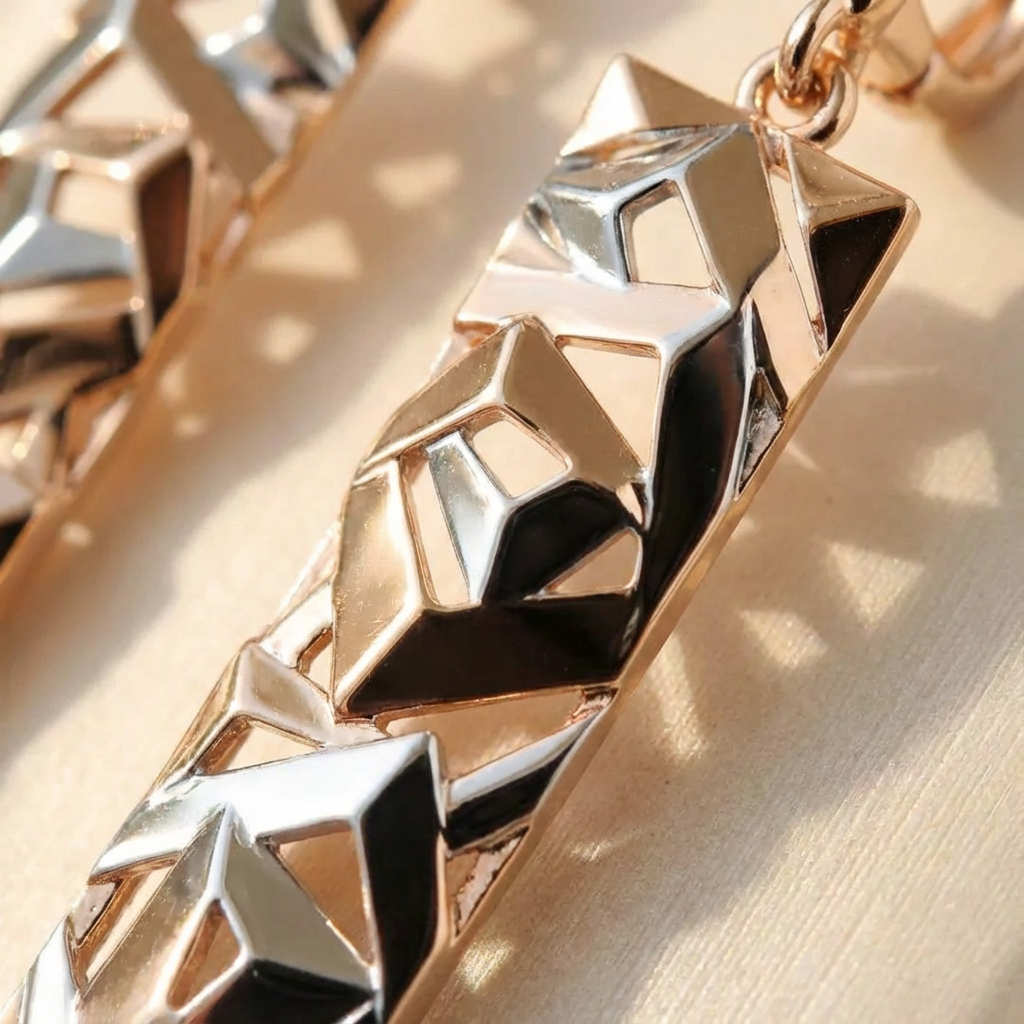 Mabel - Rectangular Gold & Silver Earrings