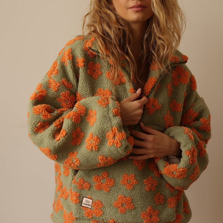 Esme - Fuzzy Floral Jacket