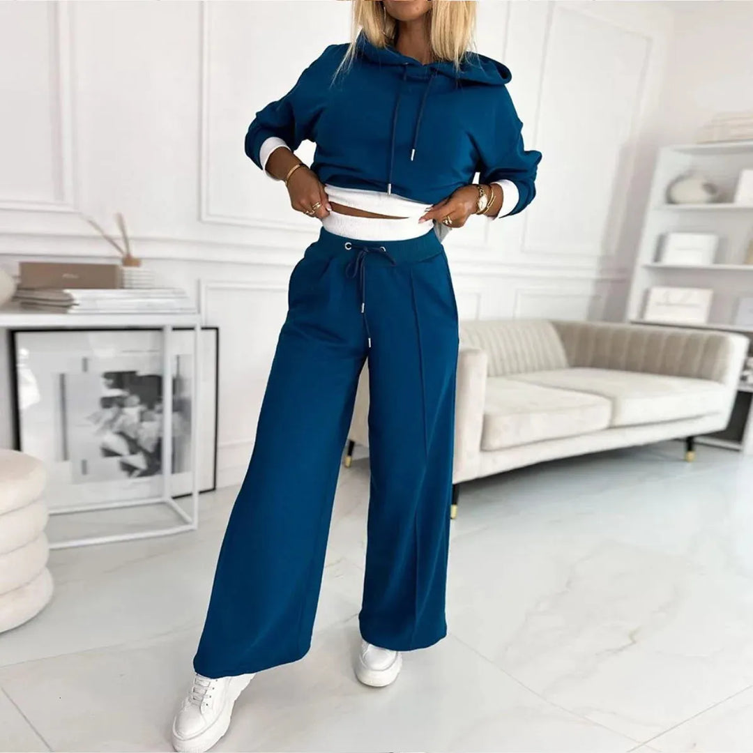 Aljean - Comfy Wide-Leg Set