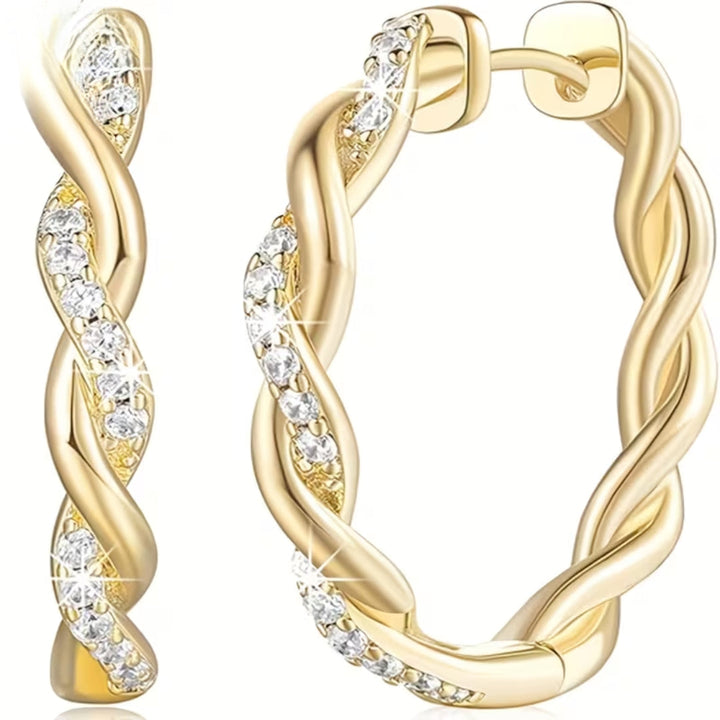 Kella - Twisted Crystal Hoop Earrings