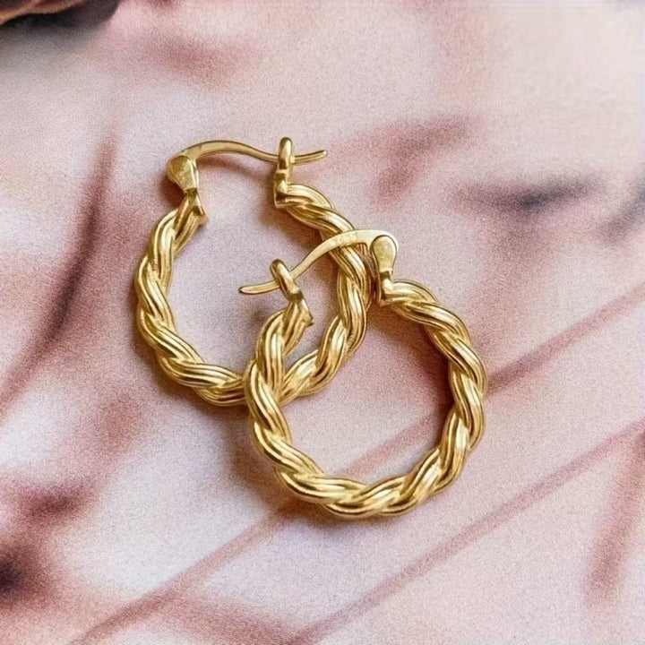 Elizza - Boho Braided Hoop Earrings