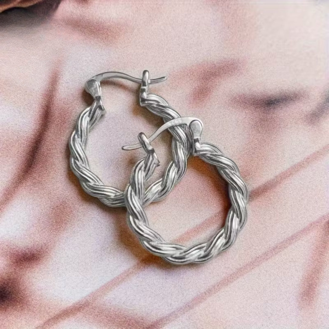 Elizza - Boho Braided Hoop Earrings