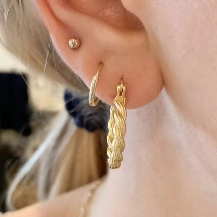Elizza - Boho Braided Hoop Earrings