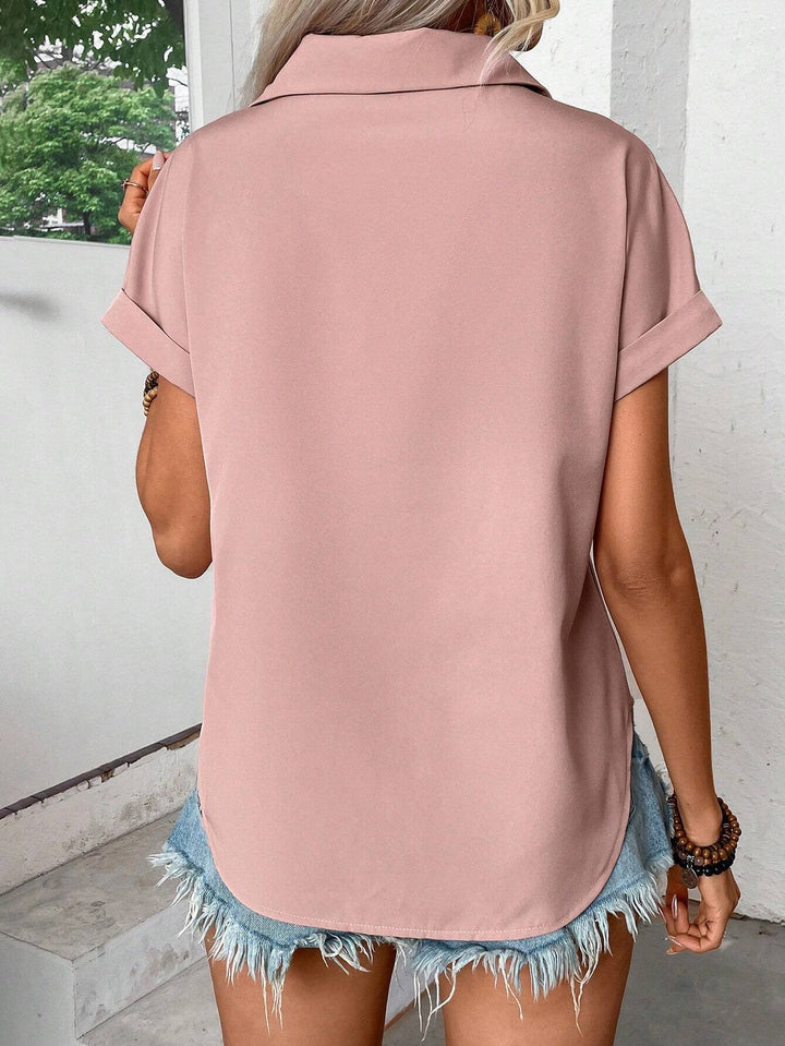 Camalia - Pleated Button-Up Top