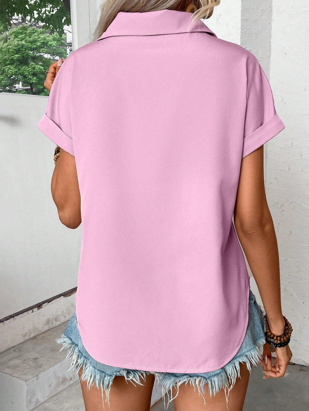 Camalia - Pleated Button-Up Top