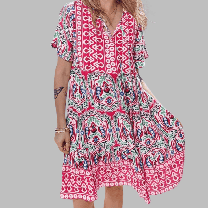 Cassia - Boho Printed Dress